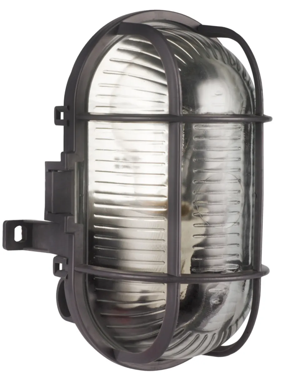 Utendørslamper^ Oval vegglampe Grå