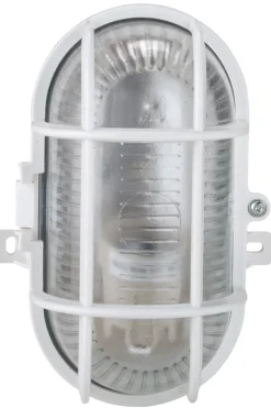 Utendørslamper^ Oval vegglampe Hvit