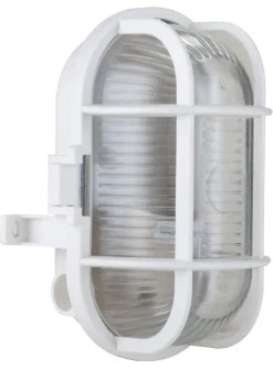 Utendørslamper^ Oval vegglampe Hvit