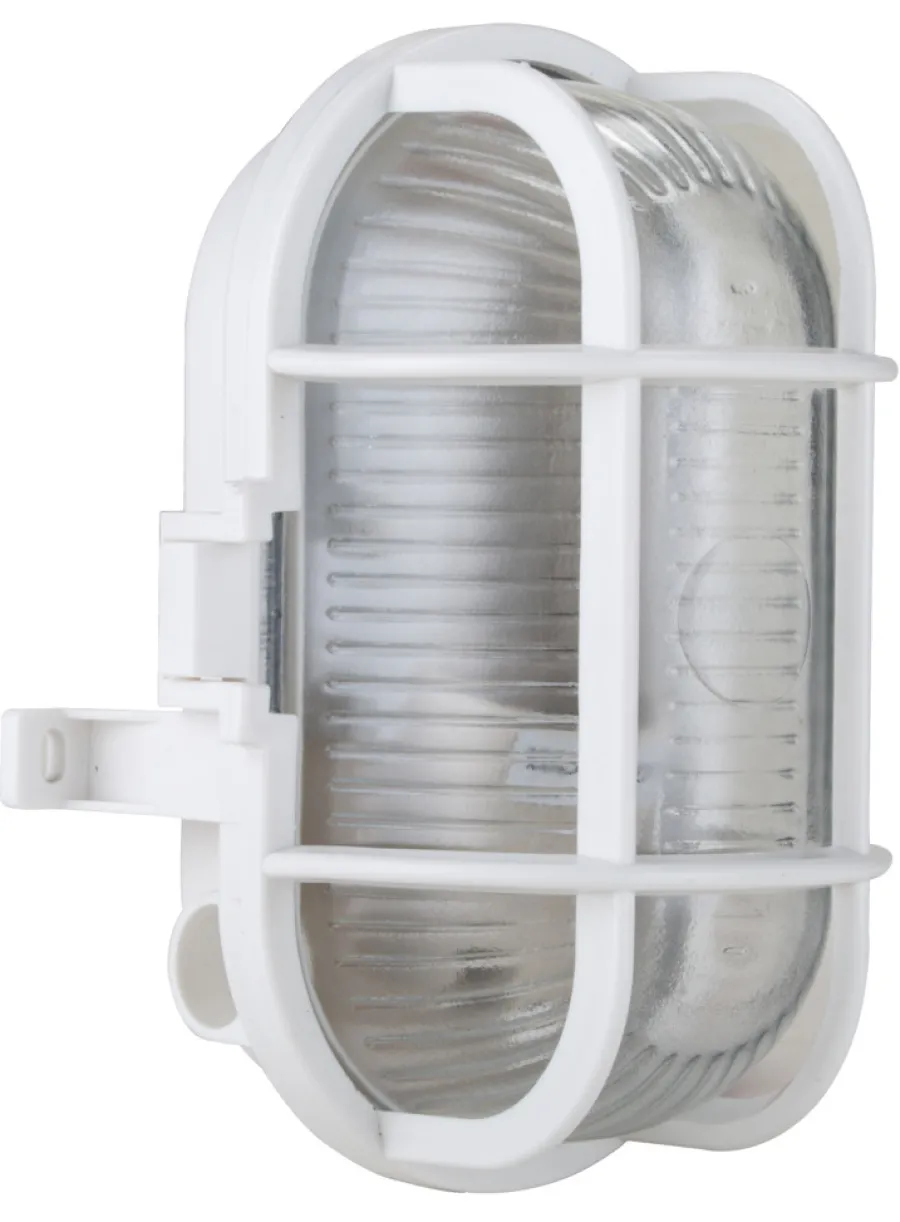 Utendørslamper^ Oval vegglampe Hvit