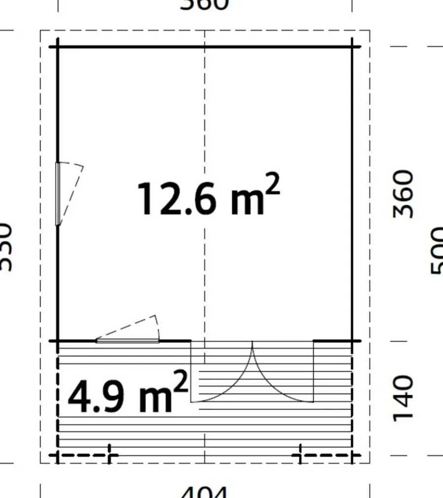 Hytter & Boder^Palmako hytte Kristian 12,6 m² 360 x 360 cm