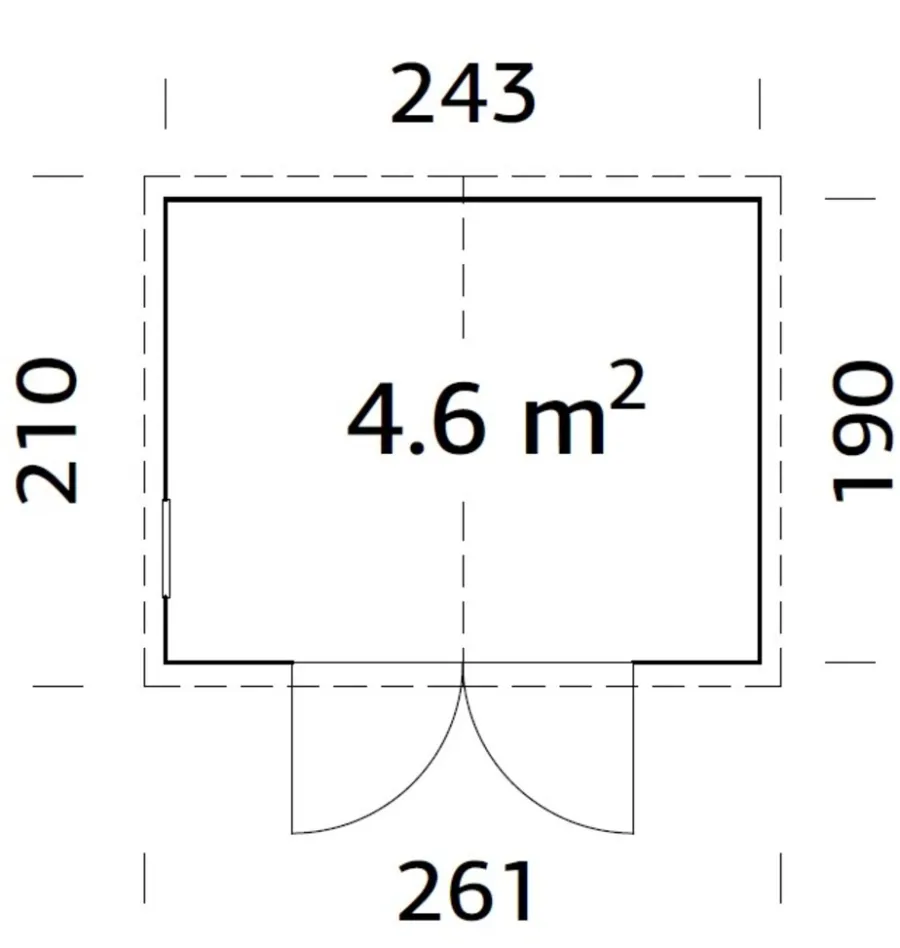 Redskapsboder|Hytter & Boder^Palmako redskapsbod Aksel 1 - 4,6 m² 243 x 190 cm