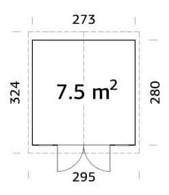 Redskapsboder|Hytter & Boder^Palmako redskapsbod Aksel 2 - 7,5 m² 273 x 280 cm