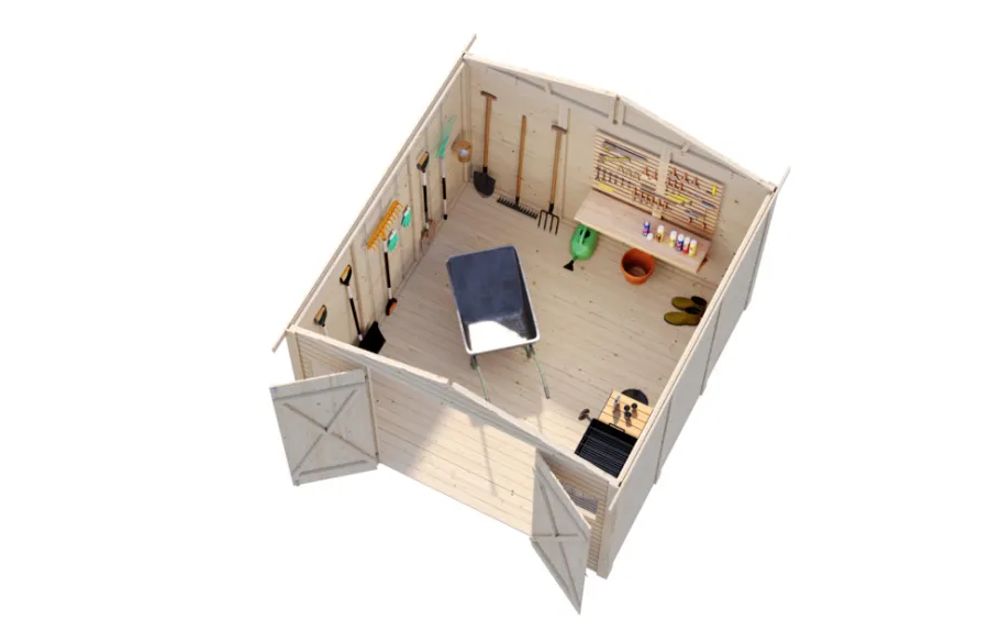 Redskapsboder|Hytter & Boder^Palmako redskapsbod Aksel 2 - 7,5 m² 273 x 280 cm