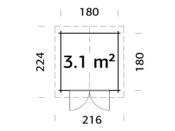 Redskapsboder^Palmako redskapsbod Peter 2 – 192 x 192 cm