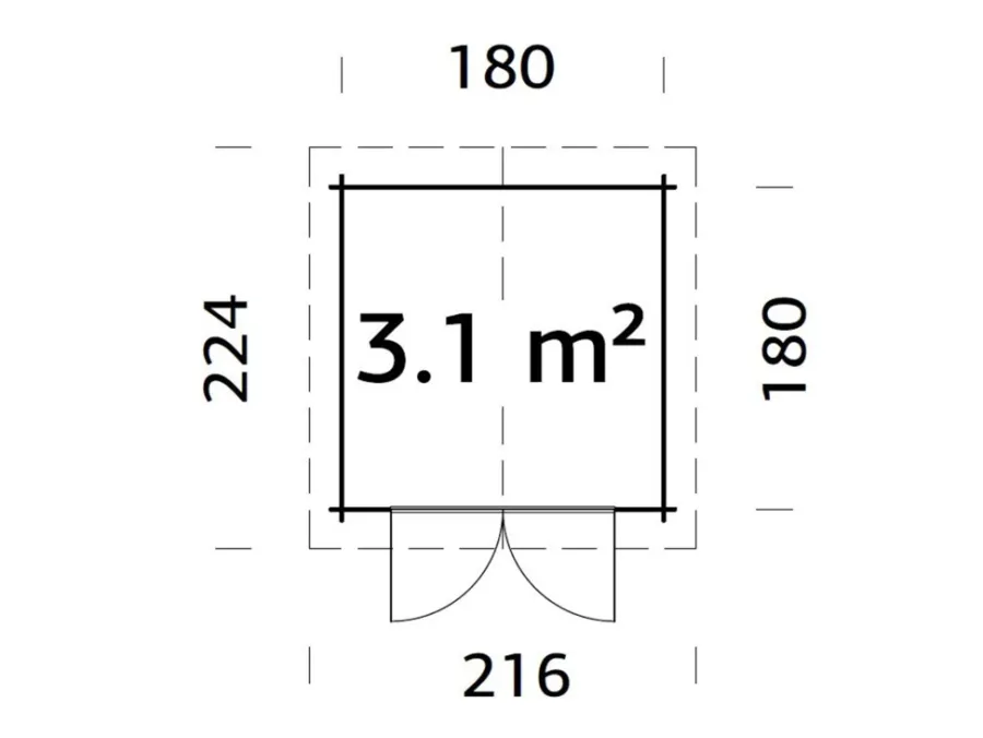 Redskapsboder^Palmako redskapsbod Peter 2 – 192 x 192 cm
