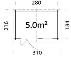 Redskapsboder^Palmako redskapsbod Peter 3 296 x 200 cm
