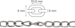 Kjettinger & Vaiere^Home it Panserkjetting 2 meter x 2,0 mm
