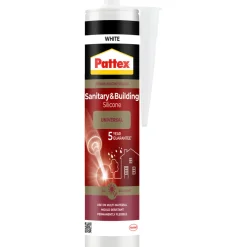 Silikon^Pattex sanitær- og byggsilikon hvit 280 ml