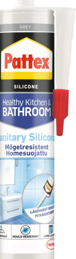 Silikon^Pattex sanitærsilikon 280 ml Grå