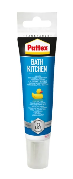Silikon^Pattex Silikonfuge bad & kjøkken 50 ml Transparent