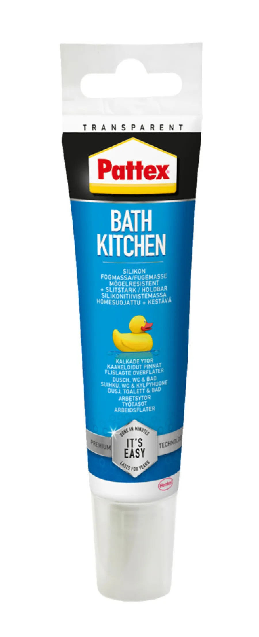 Silikon^Pattex Silikonfuge bad & kjøkken 50 ml Transparent