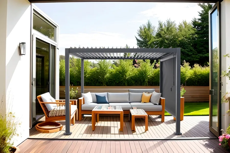 Paviljonger & Partytelt^ Pergola 3 x 3 x 2,3 meter mørkegrå Mørkegrå RAL 7022