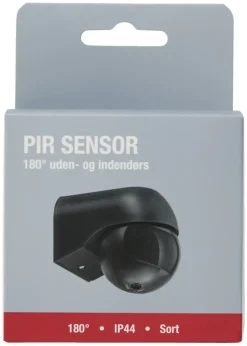 Sensorer^Elworks PIR-sensor 180° innendørs/utendørs – Svart