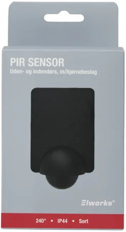 Sensorer^Elworks PIR-sensor 240° innendørs/utendørs – Svart