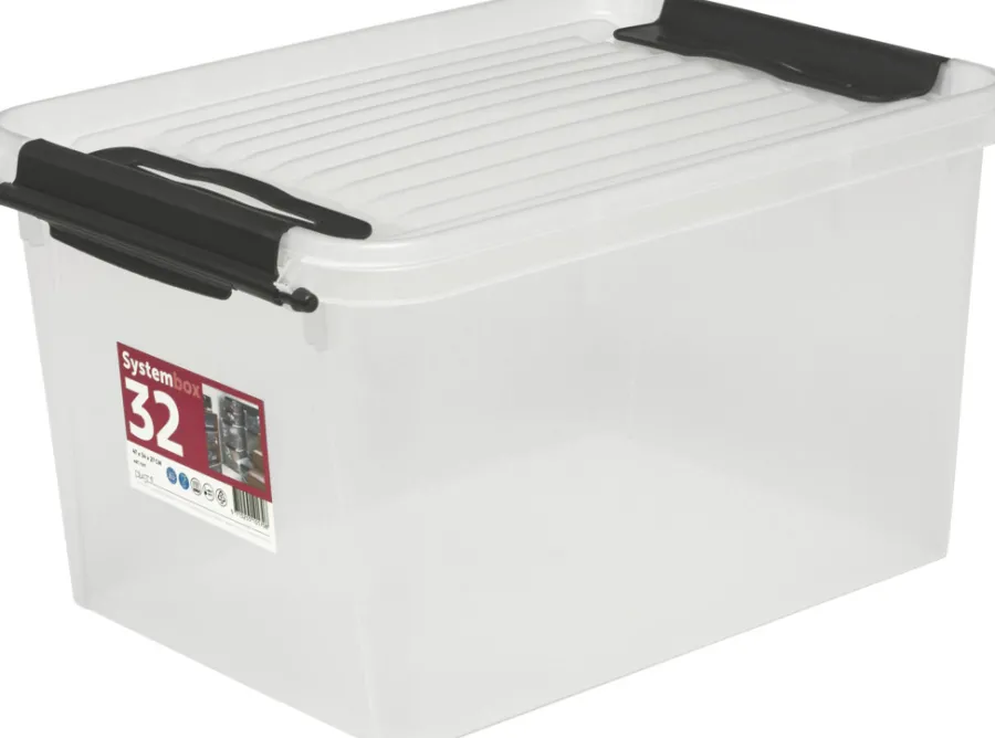 Oppbevaring^Plast1 oppbevaringsboks m/lokk klar - SystemBox 32