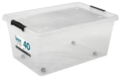 Oppbevaring^Plast1 oppbevaringsboks m/lokk klar - BoxOne 40