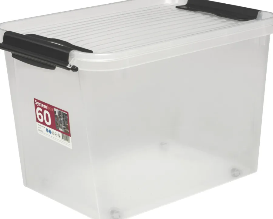 Oppbevaring^Plast1 oppbevaringsboks m/lokk klar - SystemBox 60