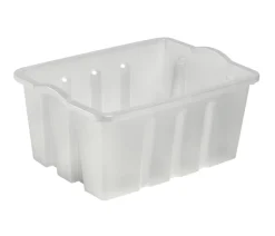 Oppbevaring^Plast1 stablekasse klar/grå - StackBox 13