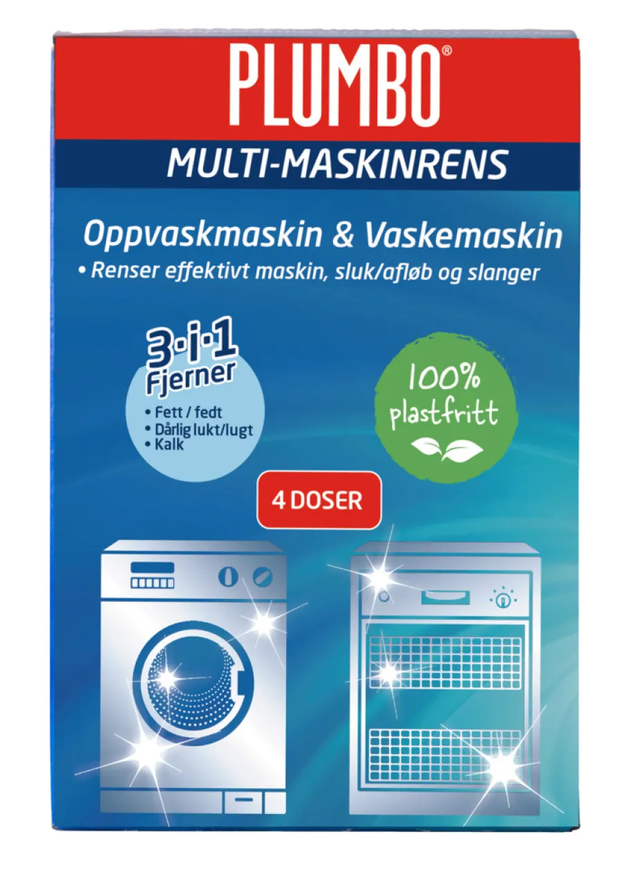 Rengjøringsmidler^Plumbo Multi-Maskinrens 4 poser