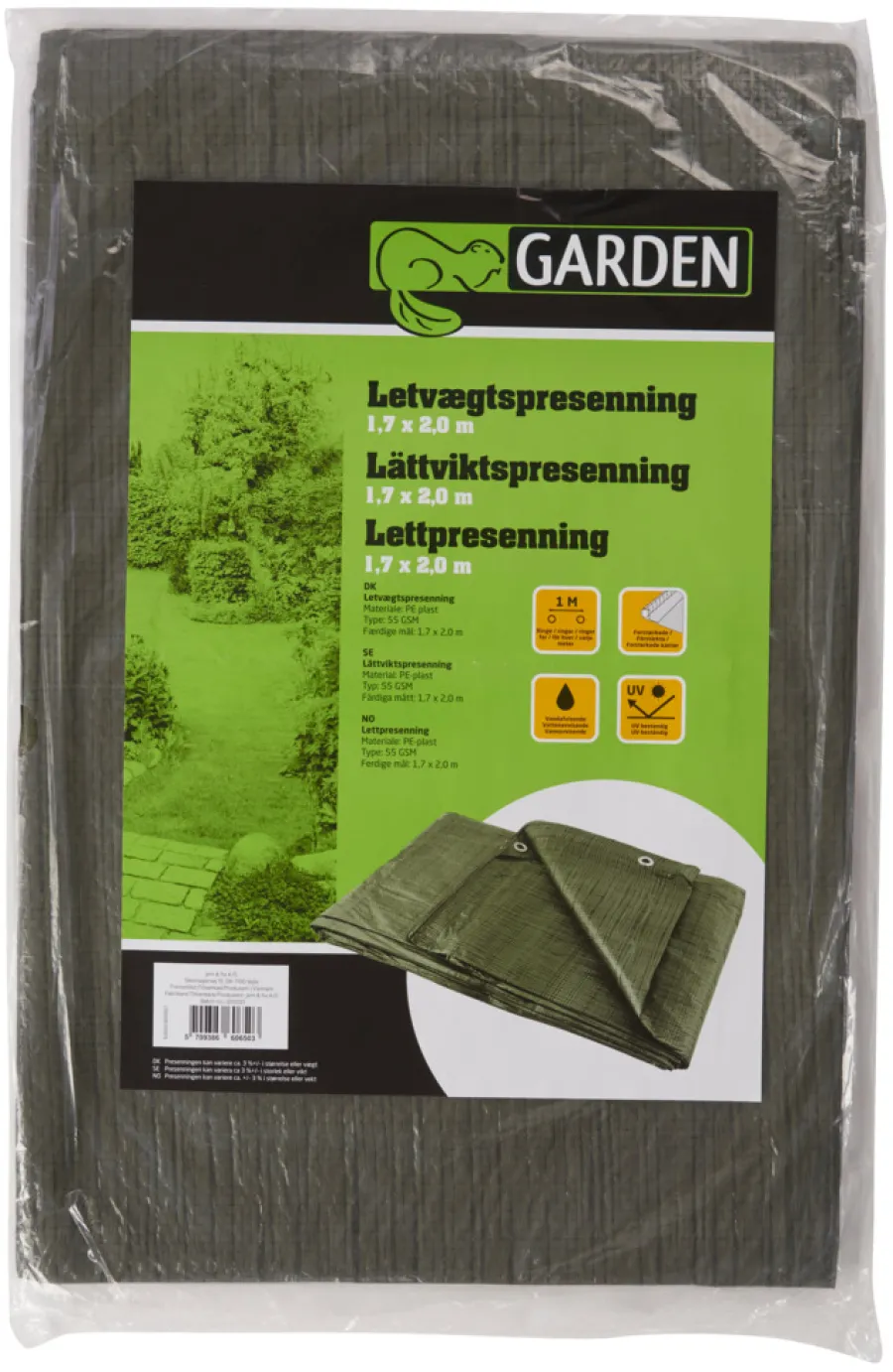Presenninger^Garden Presenning 170 x 200 cm 3,4 m² - ® Grønn