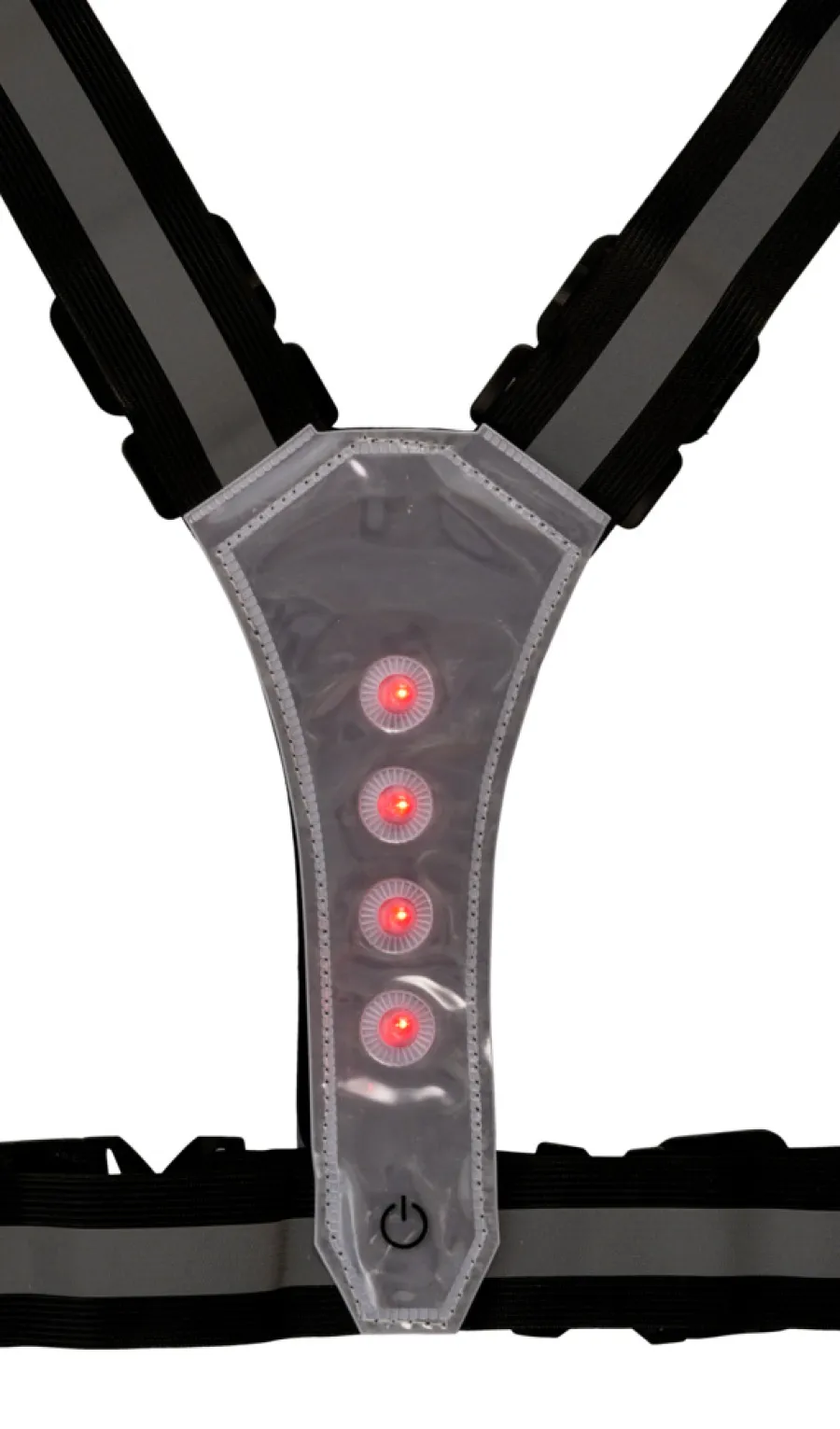 Sykkeltilbehør|Verneutstyr^Bikezone Refleksvest med LED svart/grå - Svart med grå refleksstriper