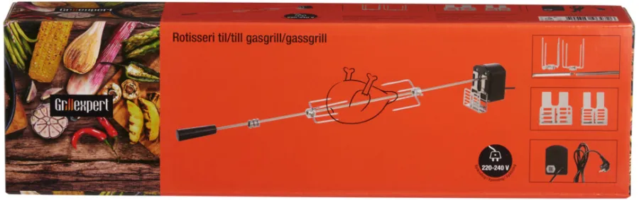 Grilltilbehør^Grillexpert Rotisseri til gassgrill 95 cm universalt