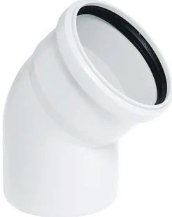 Avløpsrør^ Rørbøyning hvit PP 50 x 30 gr