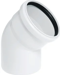Avløpsrør^ Rørbøyning hvit PP 50 x 87 gr