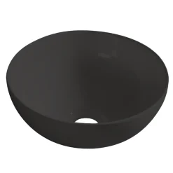 Servanter^ Rund servant i porselen frittstående/toppmontert Ø40 cm Svart