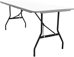 Telt & Campingmøbler|Hagebord^ Sammenleggbart bord stål/plast 180 x 75 cm Hvit
