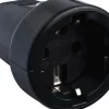 Grenuttak & Skjøteledninger^Elworks Skjøtekontakt pvc m/jord svart