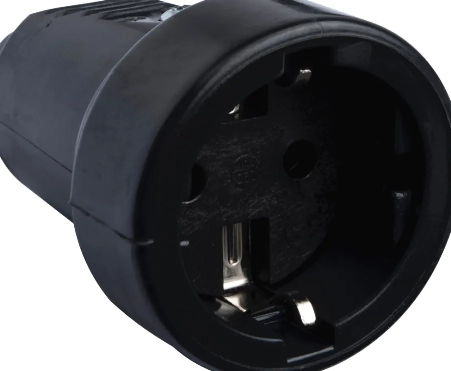 Grenuttak & Skjøteledninger^Elworks Skjøtekontakt pvc m/jord svart