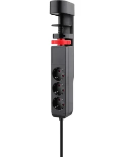 Grenuttak & Skjøteledninger^Elworks Skjøteledning 3-veis m/klemme, schuko, USB og bryter svart 1,4 m