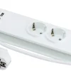 Grenuttak & Skjøteledninger^Elworks Skjøteledning 3-veis m/USB 1,4 meter