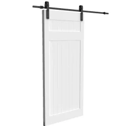 Dør- & Vindusbeslag^ Skyvedørssett retro svart med 2 meter skinner