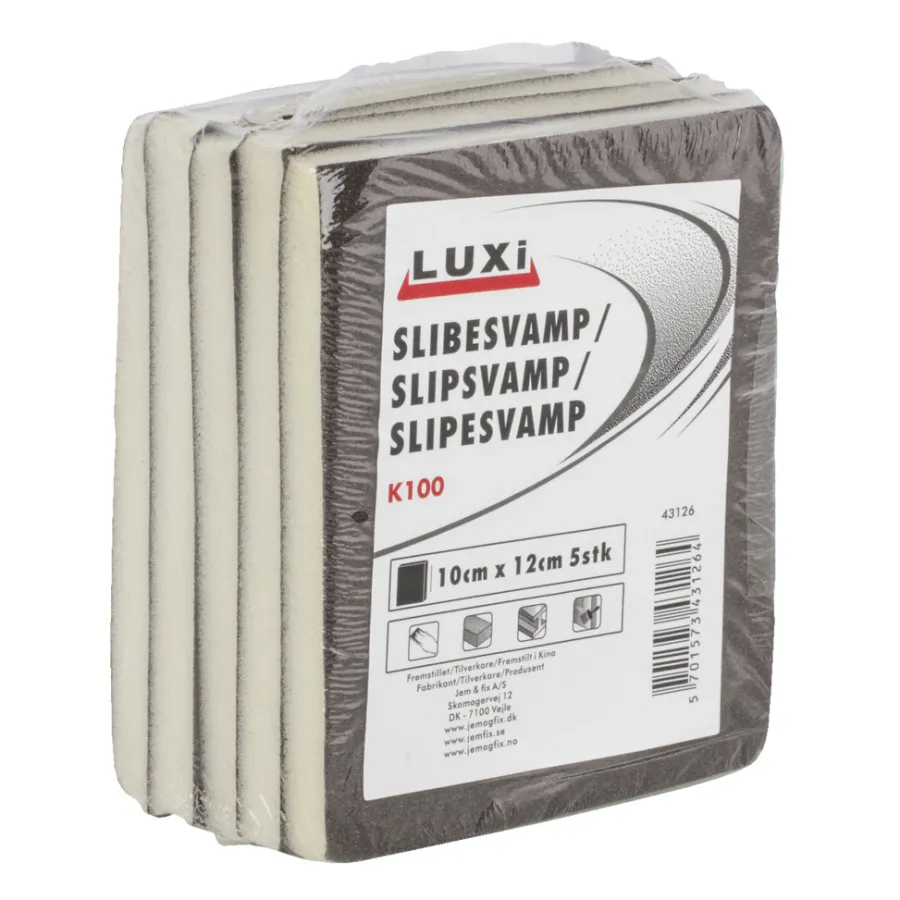 Sandpapir^Luxi Slipepute korn 100 - 10 x 12 cm - 5 stk.