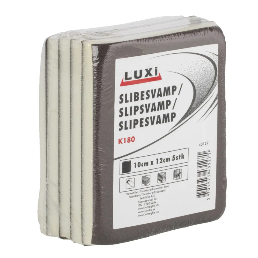 Sandpapir^Luxi Slipepute korn 180 - 10 x 12 cm - 5 stk.