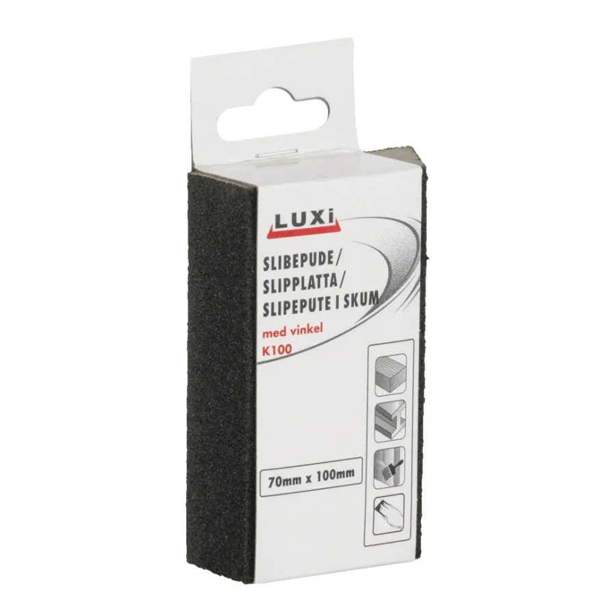 Sandpapir^Luxi Slipepute med vinkel korn 100 - 70 x 100 mm