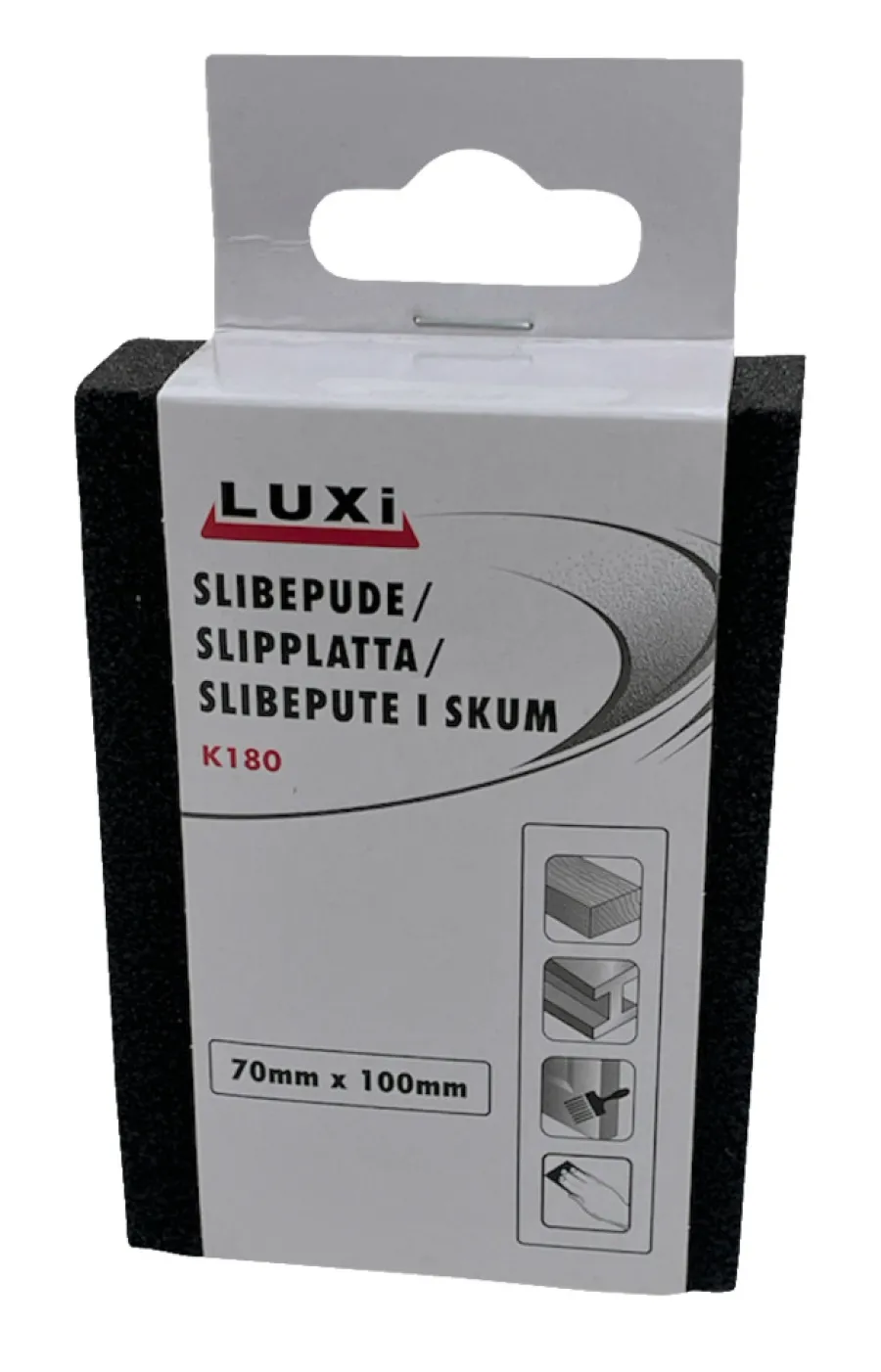Sandpapir^Luxi Slipesvamp korn 180, 70x100 mm -