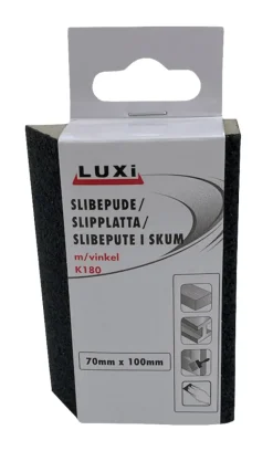 Sandpapir^Luxi Slipesvamp m/vinkel korn 180 70 x 100 mm -