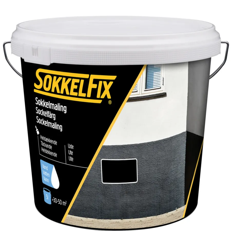 Tak-, Mur- & Sokkelmaling^SokkelFix Sokkelmaling vannbasert 5 liter - svart