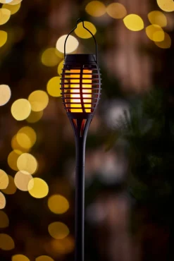 Lys & Hagedekorasjoner|Solcellelamper^Garden Solar 3-i-1 flammefakler LED 50 cm 3-pk. - ® Svart