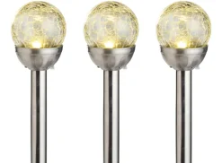 Lys & Hagedekorasjoner|Solcellelamper^Garden Solcellelamper Ø8 x H34 cm 3-pk. - ® Sølv
