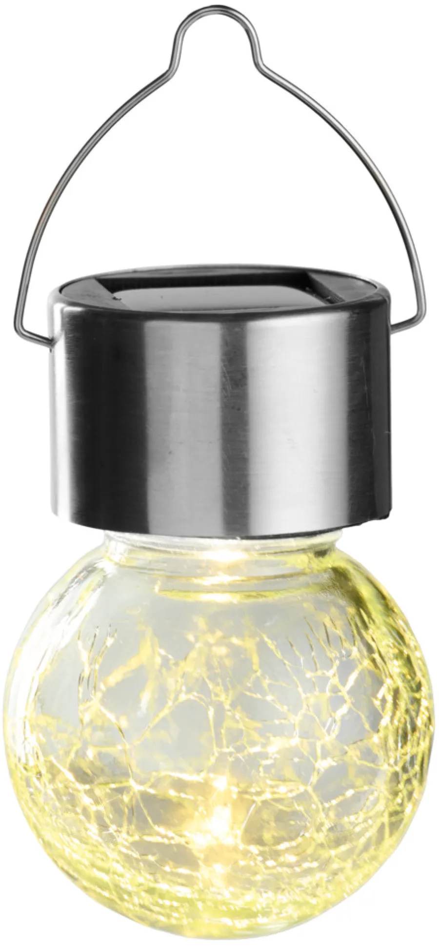 Lys & Hagedekorasjoner|Solcellelamper^Garden Solcellepære glass/metall Ø6 cm 3-pk. - ® Sølv