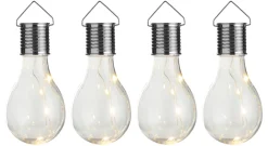 Lys & Hagedekorasjoner|Solcellelamper^Garden Solcellepærer plast Ø7,5 cm 4-pk. - ® Sølv
