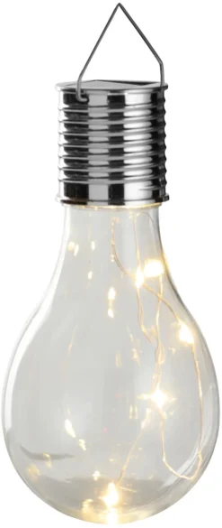 Lys & Hagedekorasjoner|Solcellelamper^Garden Solcellepærer plast Ø7,5 cm 4-pk. - ® Sølv