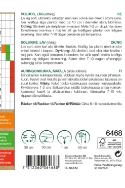Økologiske Frø|Frø^Weibulls Solsikke lav økologisk - Spray mix gul