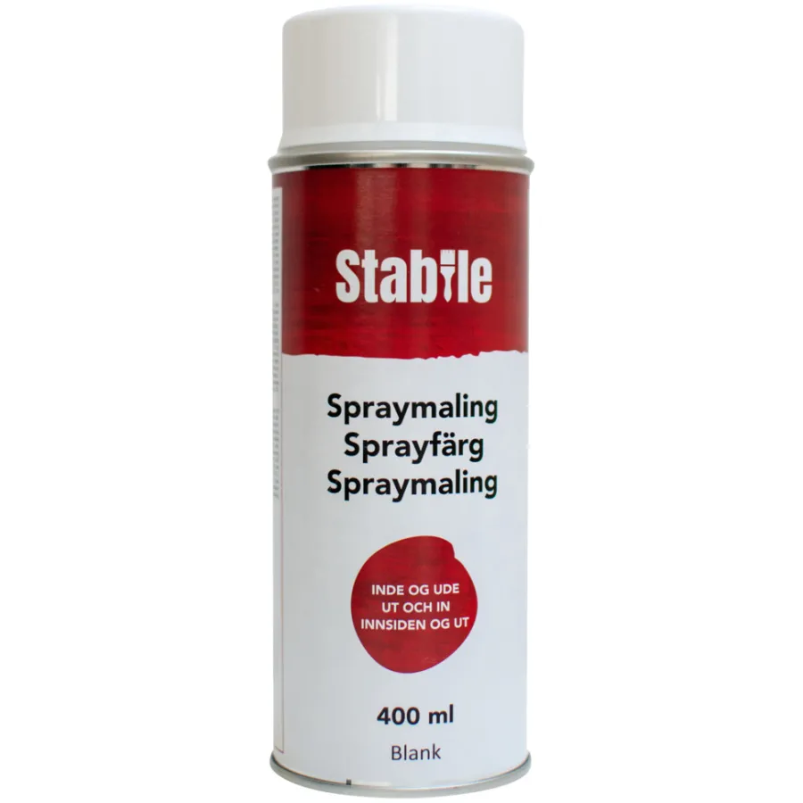 Spraymaling^Stabile Spraymaling hvit blank 400 ml -