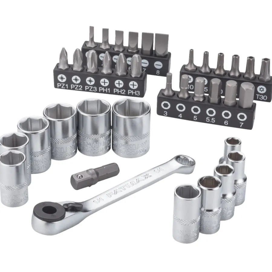 Bor & Bits^Stanley Fatmax bits-/pipenøkkelsett 37 deler